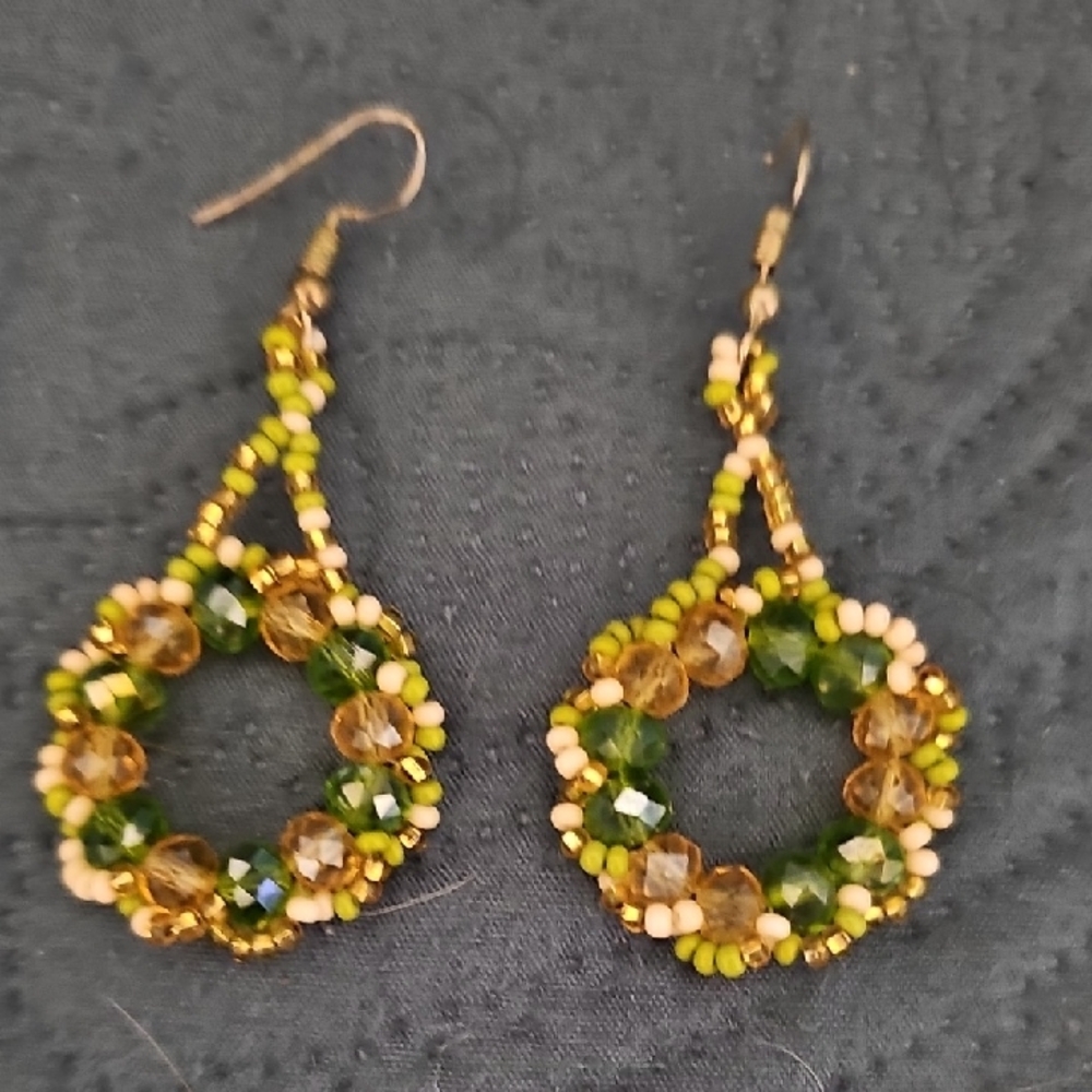 Elegant Beaded Hoop Earrings